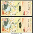 Bermuda Monetary Authority 50 Dollars 2009 Pick 61a, Two Examples Choice Crisp Uncirculated. 

HID09801242017