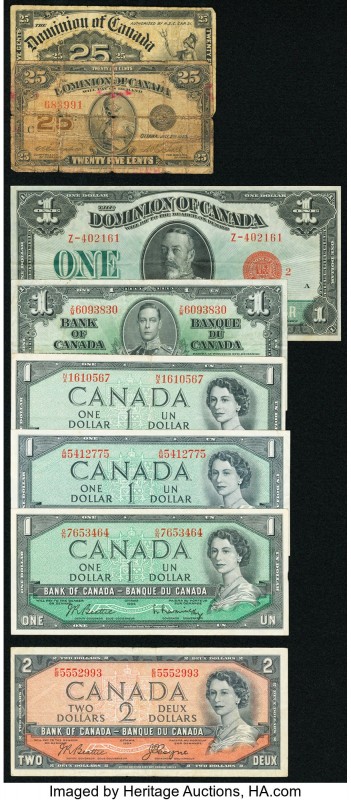 A Variety of Issues from Canada Including Two Shinplasters. Very Good or Better....
