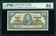 Canada Bank of Canada $20 1937 BC-25b PMG Choice Uncirculated 64. 

HID09801242017