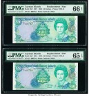 Cayman Islands Monetary Authority 50 Dollars 2001 Pick 29a* Two Consecutive Replacement Examples PMG Gem Uncirculated 66 EPQ; Gem Uncirculated 65 EPQ....
