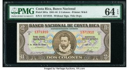 Costa Rica Banco Nacional 2 Colones 7.4.1943 Pick 201a PMG Choice Uncirculated 64 EPQ. 

HID09801242017