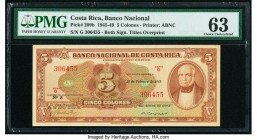 Costa Rica Banco Nacional 5 Colones 28.2.1945 Pick 209b PMG Choice Uncirculated 63. 

HID09801242017
