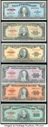 Cuba Banco Nacional de Cuba 1 Peso 1960 Pick 77b; 20 Pesos 1949 Pick 80a; 50 Pesos 1958 Pick 81b; 100 Pesos 1954 Pick 82b; 1,000 Pesos 1950 Pick 84a; ...