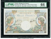 France Banque de France 1000 Francs 13.7.1944 Pick 96c PMG Choice Uncirculated 64. 

HID09801242017
