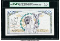 France Banque de France 5000 Francs 25.5.1939 Pick 97a PMG Extremely Fine 40. Pinholes; tear.

HID09801242017