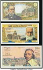 France Banque de France 5 Nouveaux Francs 1965 Pick 141a; 10 Nouveaux Francs 1959 Pick 142a; 5 Francs 1969 Pick 146b Very Fine-Extremely Fine or Bette...