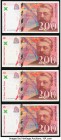 France Banque de France 200 Francs 1996 Pick 159a (2); 1997 Pick 159b (2) Fine-Very Fine or Better. 

HID09801242017