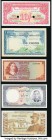 A Quintet of World Notes Including Examples from French Indochina, Iran, and South Africa. Very Fine or Better. Two POCs are present on the 10 shillin...