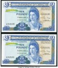 Gibraltar Government of Gibraltar 10 Pounds 21.10.1986 Pick 22b, Two Consecutive Examples Choice Crisp Uncirculated. 

HID09801242017