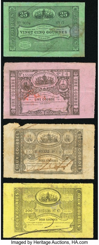 Haiti Republique D'Haiti 2; 25; 1; 2 Gourdes L. 1827 Pick 33; 37; 41; 42 Fine or...