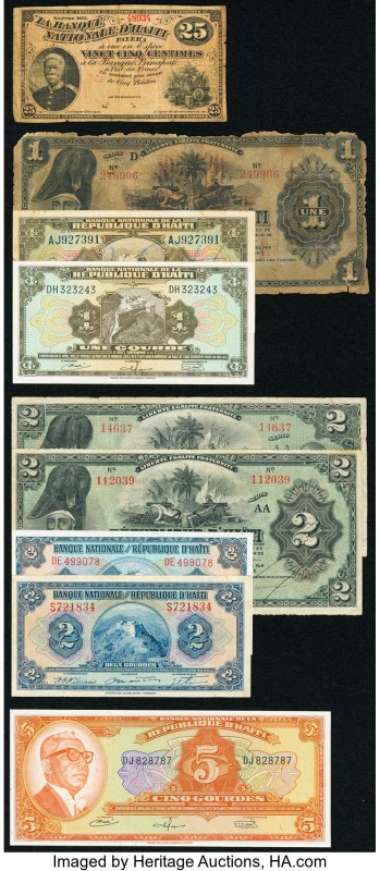 A Varied Selection of Nine Notes from Haiti. Good to Crisp Uncirculated. 

HID09...