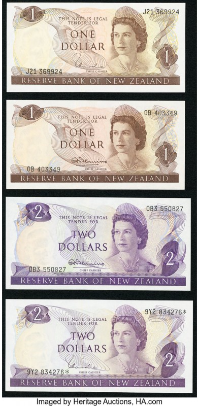 New Zealand Reserve Bank of New Zealand 1; 1; 2; 2 Dollars ND (1967-81) Pick 163...