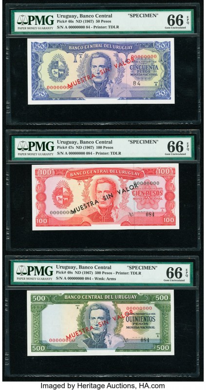 Uruguay Banco Central Del Uruguay 50; 100; 500; 1000; 5000; 10,000 Pesos ND (196...