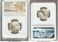 ATTICA. Athens. Ca. 440-404 BC. AR tetradrachm (24mm, 17.18 gm, 4h). NGC Choice AU 5/5 - 4/5. Mid-mass coinage issue. Head of Athena right, wearing cr...