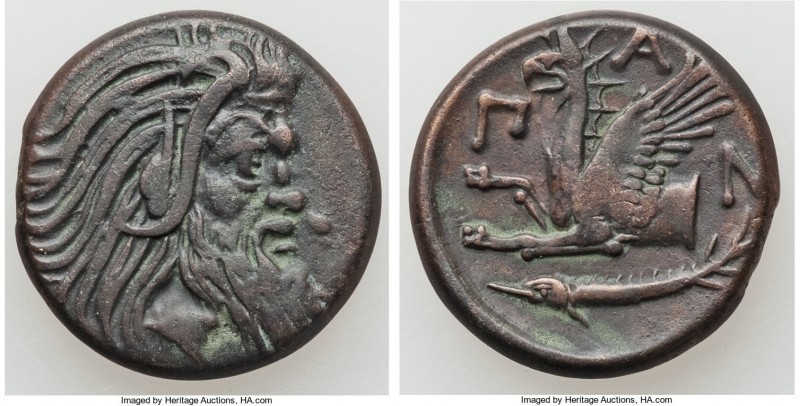 CIMMERIAN BOSPORUS. Panticapaeum. Ca. 4th century BC. AE (20mm, 6.33 gm, 11h). X...