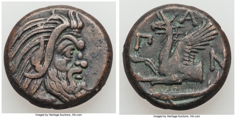 CIMMERIAN BOSPORUS. Panticapaeum. Ca. 4th century BC. AE (19mm, 7.36 gm, 11h). G...