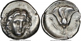CARIAN ISLANDS. Rhodes. Ca. 305-275 BC. AR didrachm (21mm, 12h). NGC VF. Head of Helios facing slightly to right / ΡΟΔΙΟΝ, name above rose, bud to rig...