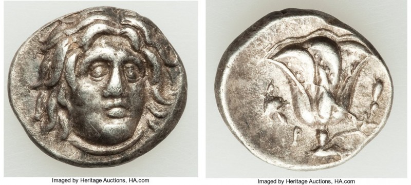 CARIAN ISLANDS. Rhodes. Ca. 275-250 BC. AR drachm (15mm, 3.28 gm, 12h). XF. Eras...
