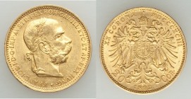 Franz Joseph I gold 20 Corona 1893 AU, KM2806. 21mm. 6.77gm. AGW 0.1960 oz. 

HID09801242017