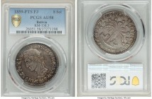 Republic 8 Soles 1859 PTS-FJ AU58 PCGS, Potosi mint, KM138.3. Exceptional strike for type, mottled toning in shades of cadet-gray and arsenic. 

HID09...