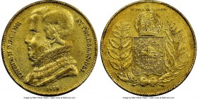 Pedro II gold 20000 Reis 1850 XF40 NGC, Rio de Janeiro, KM461. Three year type. AGW 0.5286 oz. 

HID09801242017