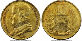 Pedro II gold 20000 Reis 1850 VF35 NGC, Rio de Janeiro mint, KM461. Three year type. AGW 0.5286 oz. 

HID09801242017