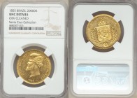Pedro II gold 20000 Reis 1855 UNC Details (Obverse Cleaned) NGC, Rio de Janeiro mint, KM468. AGW 0.5286 oz. Ex. Santa Cruz Collection

HID09801242017
