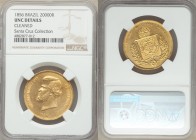 Pedro II gold 20000 Reis 1856 UNC Details (Cleaned) NGC, Rio de Janeiro mint, KM468. AGW 0.5286 oz. Ex. Santa Cruz Collection

HID09801242017
