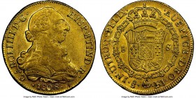 Charles IV gold 8 Escudos 1808-FJ AU50 NGC, Santiago mint, KM54. Last year of type, lustrous and well struck. AGW 0.7615 oz. 

HID09801242017