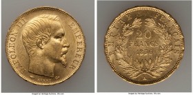 Napoleon III gold 20 Francs 1856-A UNC, Paris mint, KM781.1. 21.0mm. 6.43gm. Bare Head type. With full golden brilliance. AGW 0.1867 oz. 

HID09801242...