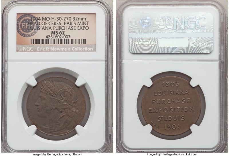 Republic Pair of Certified bronze "Paris Mint - Louisiana Purchase Expo" Medals ...