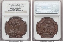 "Kings & Queens of England - Mary II" bronze Medal ND (1731) MS64 Brown NGC, Eimer-364. 41mm. By Jean Dassier. MARIA II D G MAG BR FR ET HIB REGINA he...