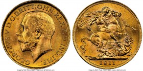 George V gold Sovereign 1911 MS63 NGC, KM820. AGW 0.2355 oz. 

HID09801242017