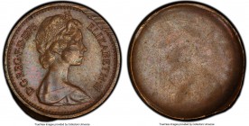 Elizabeth II Mint Error - Indent Reverse 1/2 New Penny 1975 AU55 PCGS, KM914. Struck 100% with Indent reverse. 

HID09801242017
