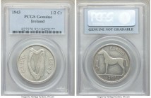 Republic 1/2 Crown 1943 VF (Cleaning) PCGS, KM16. Last year and key date to series, approximately 500 known.

HID09801242017