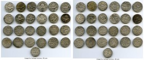 Seljuqs of Rum 25-Piece Lot of Uncertified Assorted Dirhams XF, Lot of 25 coins of Kaykhusraw II (AH 634-644 / AD 1236-1245) (sun & lion), A-1218, ICV...