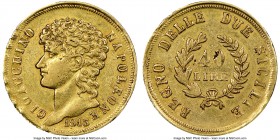 Naples & Sicily. Joachim Murat gold 40 Lire 1813 XF45 NGC, KM266, Fr-859. One year type. AGW 0.3733 oz. 

HID09801242017