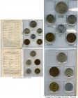 Showa Pair of Uncertified Mint Sets (11 Coins) UNC, 1) Mint Set (1 Yen - 100 Yen) 1969 - UNC KM-MS1. 5 Coins In original mint sealed folder 2) Mint Se...