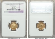 Philip V gold Escudo 1744 Mo-MF VF Details (Holed) NGC, Mexico City mint, KM113. Holed at 12 o'clock. AGW 0.0997 oz.

HID09801242017