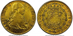 Charles IV gold 8 Escudos 1805 Mo-TH AU50 NGC, Mexico City mint, KM159. AGW 0.7615 oz. 

HID09801242017
