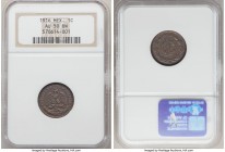 Estados Unidos Pair of Certified Assorted Centavos NGC, 1) Centavo 1916-Mo - AU50 Brown, Mexico City mint, KM415 2) Centavo 1921-Mo - MS64 Brown, Mexi...