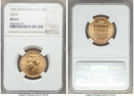 Rainier III gold Essai 100 Francs 1956-(A) MS65 NGC, Paris mint, KM-E36. Mintage: 500. Lustrous satin surfaces with full mint bloom. 

HID09801242017