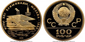 USSR gold Proof "Olympics" 100 Roubles 1978-(l) PR65 Ultra Cameo NGC, Leningrad mint, KM-Y162. Waterside Grandstand. AGW 0.5000 oz. 

HID09801242017