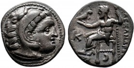 Kingdom of Macedon. Alexander III AR Drachm. Miletos, circa 295/4 BC. Head of Herakles r., wearing lion skin / Zeus Aëtophoros seated l.

Condition: V...