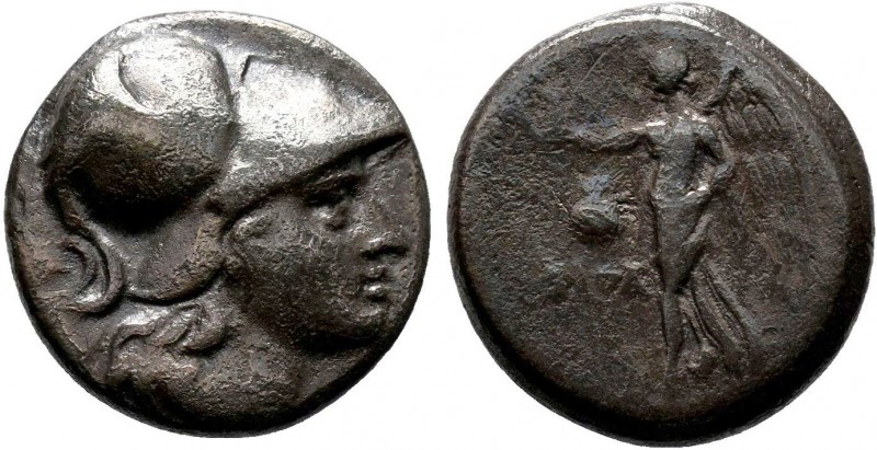 Pamphylia, Side AR Drachm. Circa 205-100 BC. Head of Athena right, wearing crest...