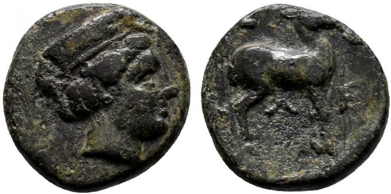 TROAS. Zeleia. Ae (4th century BC).
Obv: Diademed head of Artemis right.
Rev: St...