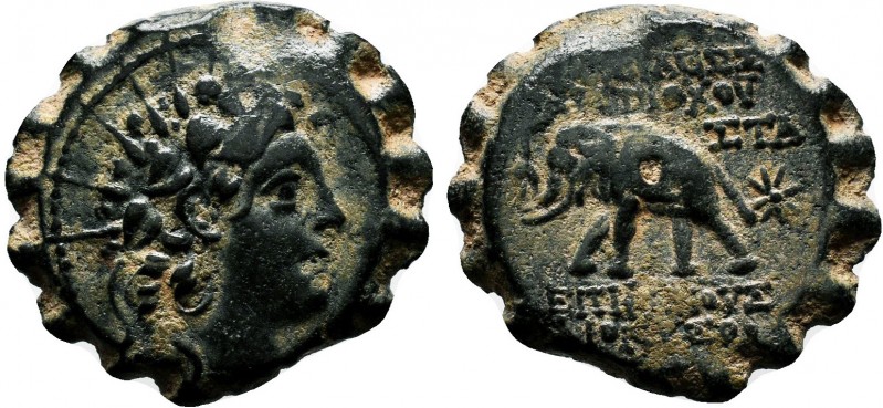 SELEUKID KINGS OF SYRIA. Antiochos VI Dionysos (144-142 BC). Ae.
Obv: Radiate he...