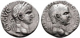 KINGS OF PONTOS. Polemo II, circa 38-64. Drachm, with the portrait of Nero on the reverse, year IΘ (19) = 56-57. BACIΛΕΩΣ ΠΟΛΕΜΩNOC Diademed head of P...