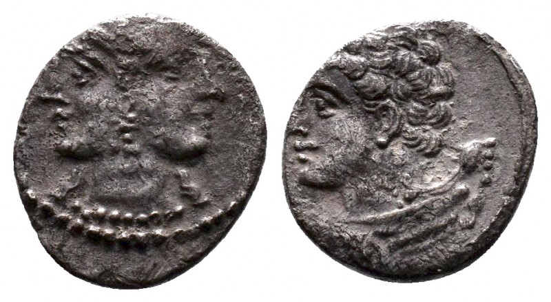 Cilicia, Uncertain mint AR Obol. 4th century BC. Janiform head of Athena / Bust ...