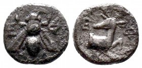 IONIA, Ephesos. Circa 550 BC. AR Obol 

Condition: Very Fine

Weight: 0.7 gr
Diameter:8 mm